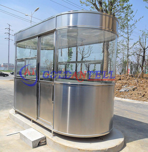 1m Slim Steel Security Guard Shack Narrow Parking Exit <strong>Cashier</strong> Booth Prefabricated Sentry Box Space-saving <strong>Toll</strong> Kiosk Station - Product Image 6