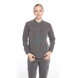 Infirmière de haute qualité gommage à manches longues chemise conception femmes ensembles uniformes du personnel - Product Image 2