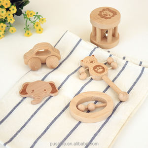 Puszlife – <span class=keywords><strong>anneau</strong></span> de <span class=keywords><strong>dentition</strong></span> en bois de hêtre pour bébé, jouets sensoriels <span class=keywords><strong>Montessori</strong></span>, <span class=keywords><strong>anneau</strong></span> de <span class=keywords><strong>dentition</strong></span>, hochet avec cloches, sucette pour bébé, vente en gros, 100% - Product Image 3