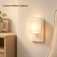 Mini lampe de nuit carrée à brancher avec capteur, motif personnalisé, lampe murale LED, design moderne pour chambre à coucher, couloir, décoration intérieure