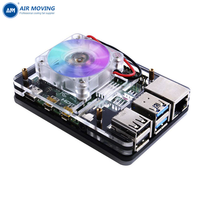 Ventilateur de refroidissement miniature sans balais AM4010L24B 40*40*10MM DC 12V/24V avec LED RGB et borne à 2 broches pour imprimante 3D, DVR, PC