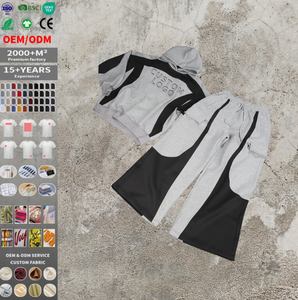 Sudaderas y Pantalones Deportivos Casuales de Poliéster/Algodón Grueso, con Bolsillo Lateral Estampado, Hombros Caídos, Estilo Urbano, Personalizables y Ecológicos, al por Mayor - Product Image 1