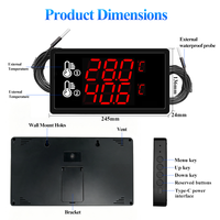 Detector Industrial de Temperatura Dual con Pantalla, Sonda Impermeable, Carcasa de ABS, Monitor de Alarma de Temperatura para Monitoreo de Cadena de Frío, CE