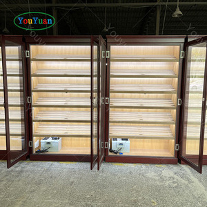 Humidor à cigares de grande taille, design classique, en bois de cèdre espagnol et acajou, avec double porte, logo de la marque 4000 - Product Image 6