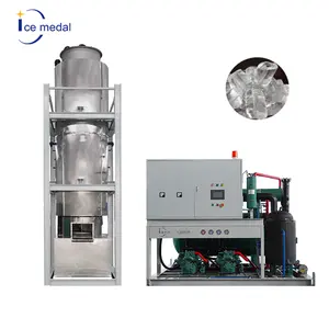 ICEMEDAL Machine à glace automatique de bar de 20 tonnes Fabrication de glace comestible tubulaire pour boissons froides