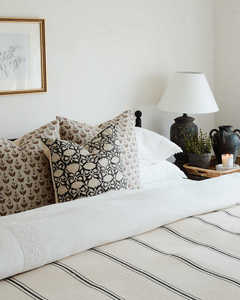 Hint el yapımı yeni tasarım çiçek bej renk el bloğu baskı yastık kılıfı pamuklu kanepe kapak yatak minder örtüsü - Product Image 3