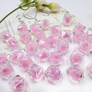 16mm Acrylic AB Coated Square Beads - <b>Sparkling</b> Duo Color Hollow Geometric Beads for DIY Jewelry Making <b>Bag</b> Bracelet Car Charm - Product Image 3