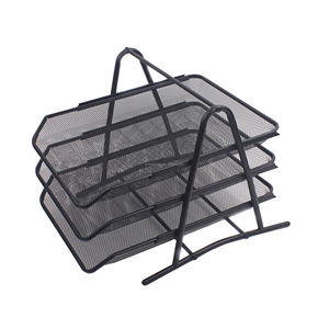 משרדית 3-שכבות משרד שולחן עבודה המארגן נייר תיק תיק מגש ספר נייר תיק מגש ספר מדף נייד חוט מתכת נייד חוט - Product Image 1