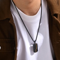 Collier d'étiquette de chien militaire pour hommes pendentif en acier inoxydable Vintage avec chaîne cadeau de Style armée pour petit ami bijoux gravables