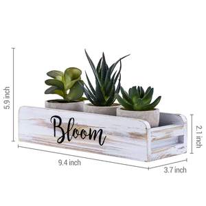 Boîte à plantes artificielles <span class=keywords><strong>en</strong></span> <span class=keywords><strong>bois</strong></span> décorative pour la maison, plateau moderne, écologique et durable pour jardin <span class=keywords><strong>de</strong></span> succulentes - Product Image 2