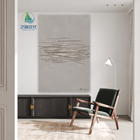 Art mural 3D fait main en argent toné, peint à la main, design texturé à coller, pour la décoration du salon, peinture sur fond blanc