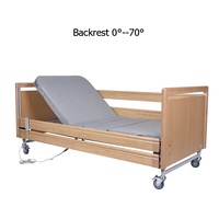 Lit de soins à domicile électrique king size avec éclairage IEC 60601, ensemble de chambre à coucher en bois pour personnes âgées