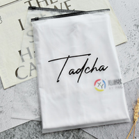Logo personnalisé en plastique eva transparent zip emballage poly slider zip lock givré transparent ziplock sac pour t-shirt