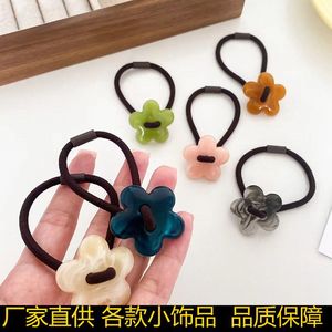 Élastique à cheveux en acrylique style coréen pour filles, accessoires pour cheveux à usage quotidien avec bande en tissu et fabrication artisanale - Product Image 5