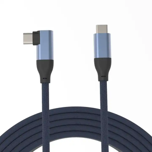 Cable USB <span class=keywords><strong>C</strong></span> en Ángulo Recto de 90 Grados, Tipo <span class=keywords><strong>C</strong></span> Macho <span class=keywords><strong>a</strong></span> Tipo <span class=keywords><strong>C</strong></span> Macho, para VR Oculus Quest Link, USB 3.2 GEN1 5Gbps - Product Image 1
