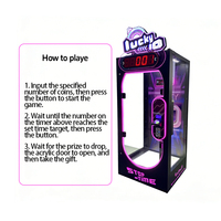 Machine à grue à monnayeur avec temps de jeu de 10 secondes, interface en anglais, garantie 1 an