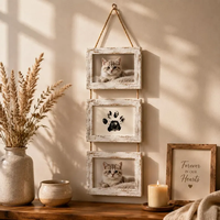 Cadre souvenir pour animaux de compagnie avec empreinte de patte et photo de chat