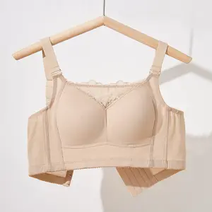 LS932 Popular Sexy Lingerie Mesh Gauze Side Edged Lace Bras Plus Size Bra Push Up Breast Breathable Women's Underwear