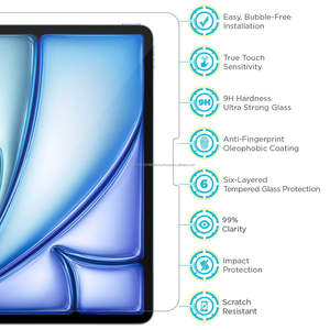 Film de protection d'écran pour tablette, personnalisé, HD, clair, dureté 9H, verre trempé 2.5D, pour iPad Pro 11 pouces, Air 13 pouces, anti-empreintes digitales, anti-huile - Product Image 2