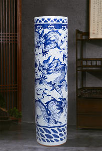 2.2 mètres et 6 pieds de haut peints à la main grands vases de sol en céramique chinoise comme décorations pour la maison, vases en céramique - Product Image 5