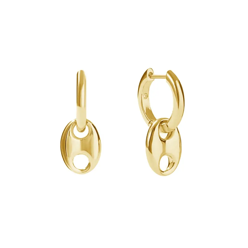 nagosa 925 sterling silver dainty jewelry 18k 14k gold vermeil anchor link hoop earrings