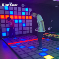 Lantai LED Interaktif Kustom untuk Permainan, Mengaktifkan Pencahayaan Panggung, Lantai Dansa Grid untuk Permainan Hopscotch dan Lantai Lava