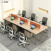 Poste de travail de bureau en bois JIUSHUN, design moderne, pour 2, 4, 6 ou 8 personnes, avec cloisons de séparation