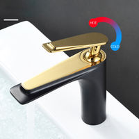 Grifo monomando moderno de latón para lavabo, con válvula cerámica, de bajo consumo, montado en encimera, mezclador de alta gama para lavabo de lujo