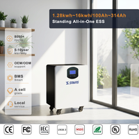 Sistema Apilable Todo en Uno con Batería LiFePO4 de 1.28KWh 12.8V de Bajo Consumo y 100Ah, Inversor de 1KW, Compatible con UPS, Sistema de Energía Doméstica MPPT