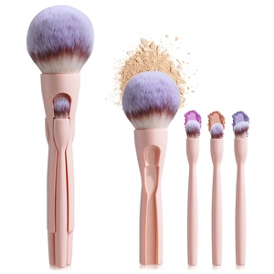 Brocha de Maquillaje Magnética 4 en 1, Brocha Profesional Portátil de Fibra Sintética <span class=keywords><strong>para</strong></span> Mezclar Cosméticos Faciales, Logotipo Personalizado, Fácil de Transportar - Product Image 1