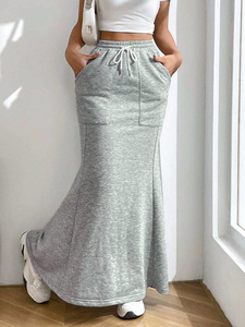 Jupe mi-longue de style décontracté simple pour femme, jupe trapèze polyvalente pour le printemps et l'été - Product Image 2