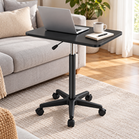 Table basse mobile et réglable, pivotante à 360°, hauteur de comptoir, base à cinq griffes, mobile pour table d'appoint, salle à manger, cuisine, bureau