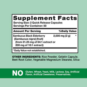 Suplemento OEM ODM Sambucus Black Saúco Extracto promueve la salud respiratoria y mejora el bienestar general Cápsulas de saúco - Product Image 2