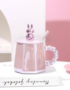Regalos Creativos para Recuerdos de Fiesta de Bodas, Juego de Tazas para Leche y Agua con Tapas y Cucharas, Taza de Café con Pajita - Product Image 5