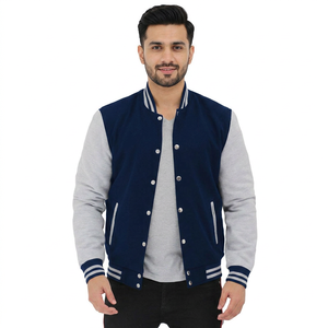 Chaqueta Varsity para Hombre, Nueva Colección, Hecha con Material Cálido para Invierno, Largo Regular, Estilo con Cierre, en Venta - Product Image 1
