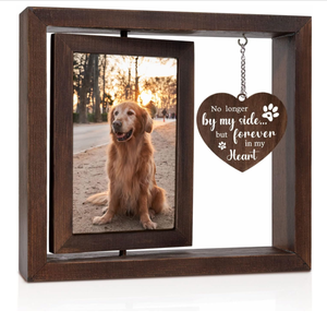 בעל צווארון שחור בעל מסגרת פאר תמונה ערכת דיו כלב קשת עץ הקשת שיער עטופה מתנה לחיות מחמד מסגרת מראה מותאם אישית - Product Image 3