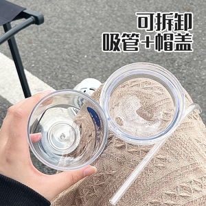 Bobo Cup With Straw And Lid Clear Plastic Drinkware For Girls Travel Use - Product Image 3
