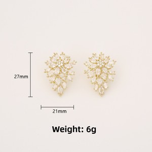 ต่างหูเพชรเซอร์คอนรูปเกล็ดหิมะ <span class=keywords><strong>Chen</strong></span> <span class=keywords><strong>Hao</strong></span> สไตล์หรูหราทันสมัย ชุบทองบนทองแดง เหมาะสำหรับงานหมั้น สไตล์สาวเท่ ซัมเมอร์ 2025 - Product Image 4