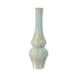 Vaso alto scultoreo in ceramica per soggiorno, vaso decorativo per fiori da esporre su mensola della camera da letto, complemento d'arredo per la casa - Product Image 4