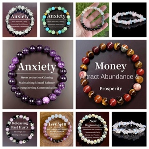 High Quality Fashion Healing <strong>Jade</strong> Volcanic Amethyst Natural <strong>Stone</strong> Custom Crystal Charm Beaded Unisex Gemstone Bangles Bracelets - Product Image 5