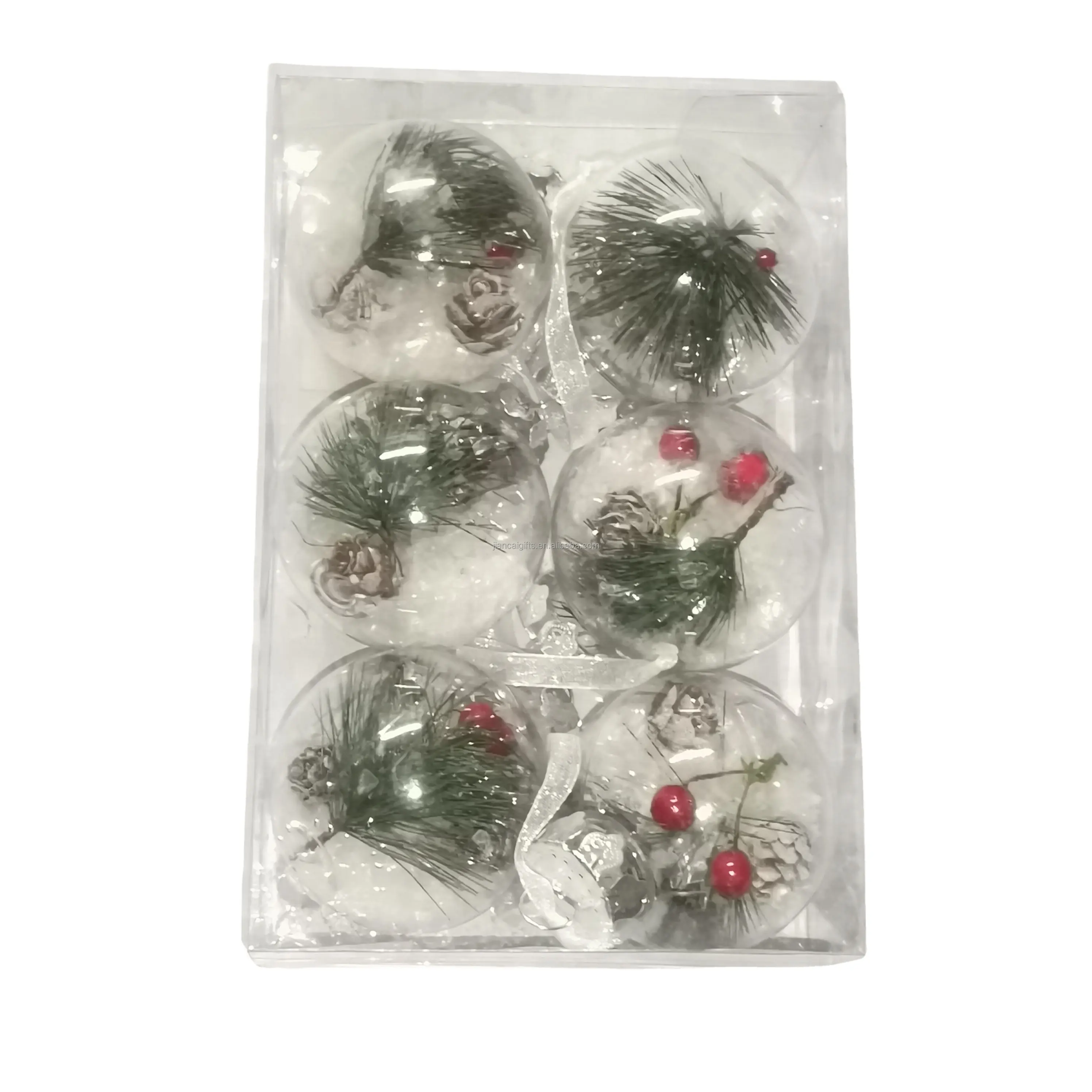 Silver  red  white  pink  green  gold  Champagne hanging ornaments  shatterproof clear plastic Christmas ball set