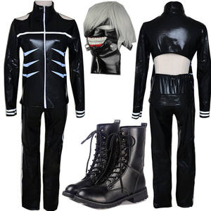 BAIGE Nouveau Tokyo Ghoul <span class=keywords><strong>Kaneki</strong></span> Ken Manteau Noir à Capuche Short Uniforme Vêtements de Sport Anime <span class=keywords><strong>Cosplay</strong></span> Costumes Chemise-Manteau - Product Image 1