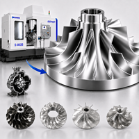 Roue de compresseur de turbocompresseur en aluminium sur mesure usinée CNC, rotor de souffleur de compresseur centrifuge