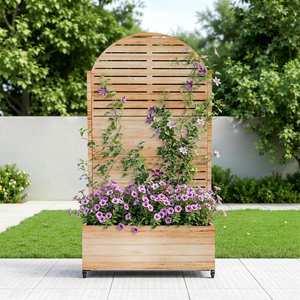 Jardinière en métal sur mesure avec treillis pour l'intimité extérieure, jardinière mobile avec écran de confidentialité à persiennes, couverture de climatiseur pour patio - Product Image 3
