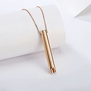 จี้สร้อยคอรูปนกหวีดคลายเครียด Ins Niche ทำจากไทเทเนียมสตีลสีไม่ซีดจาง ปรับระดับได้ ใช้เป็นอุปกรณ์ช่วยหายใจ เหมาะสำหรับการขายข้ามพรมแดน - Product Image 5