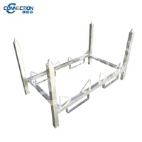 Casier à vin en acier inoxydable solide empilable en métal soudé pour tonneaux Support empilé Chariot élévateur Transport Casier à vin en acier