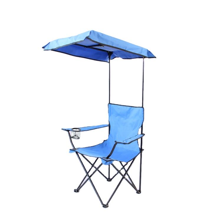 Full Back Outdoor Chair Aluminum Lightweight Folding Rain Shelter Camping  Chairs With Canopy