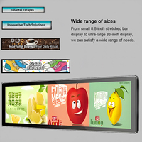 Écran LCD tactile horizontal étiré Android commercial pleine taille pour intérieur, garantie 1 an, SDK Marketing