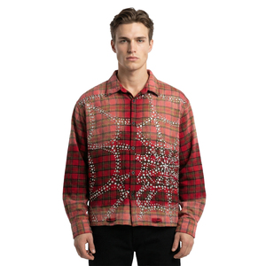 <span class=keywords><strong>Camicia</strong></span> da <span class=keywords><strong>Uomo</strong></span> TOPSHOW Oversize Plus Size, Stile Vintage Effetto Consumato, Lavaggio Acido, <span class=keywords><strong>a</strong></span> <span class=keywords><strong>Quadri</strong></span>, con Bottoni, in Cotone, con Strass, Maniche Lunghe in Flanella - Product Image 1