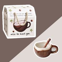 Mug à café créatif et mignon de style Instagram, 350 ml, en porcelaine, pour le petit-déjeuner à la maison, coffret cadeau pour café et lait